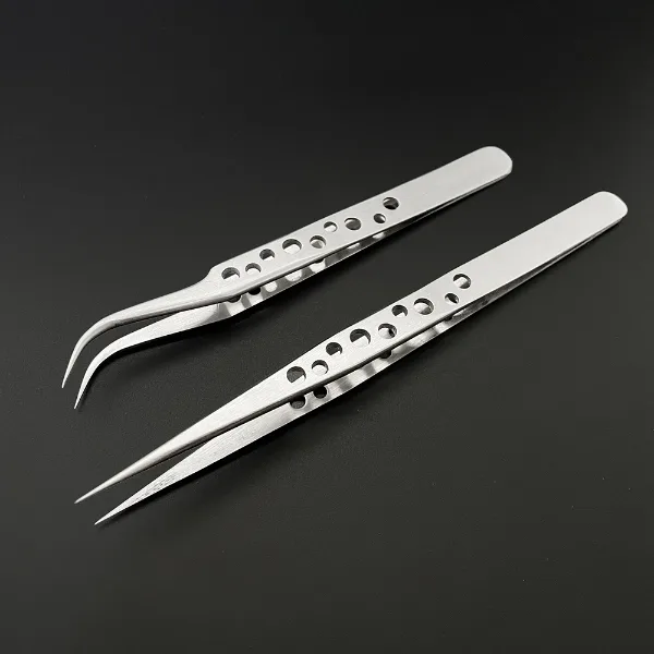 Industrial Tweezers Electronics Anti-static Curved Straight Tip Precision Stainless DIY Hand Tools Sets Forcep