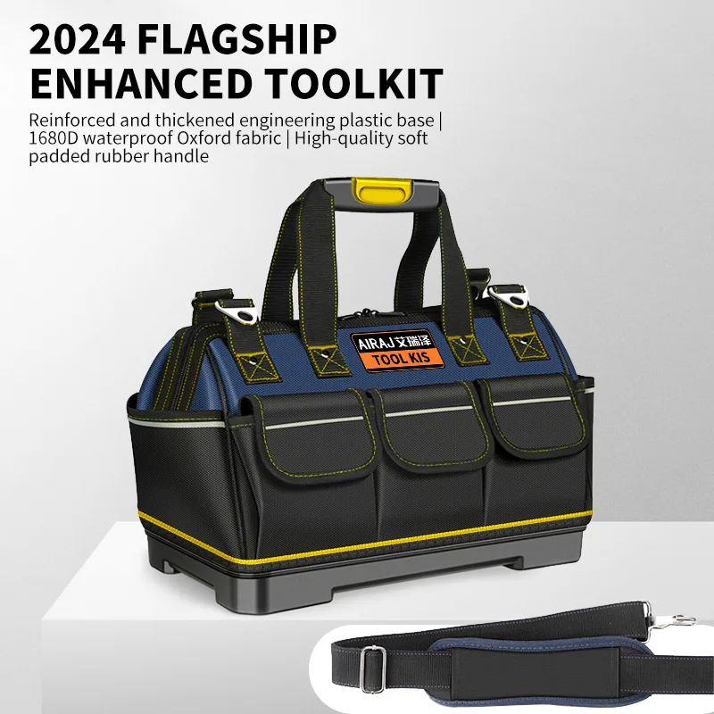 AIRAJ Multifunctional Tool Bags 1680D Oxford Cloth Electrician Bags Waterproof and Wear-Resistant High Capacit