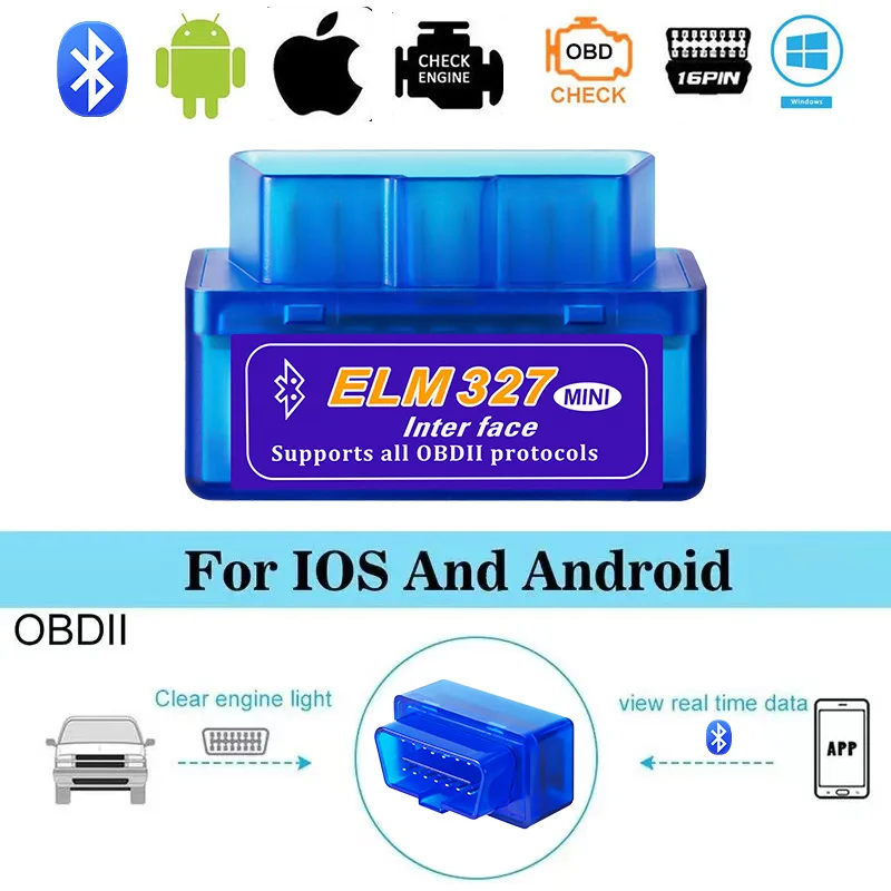 Mini ELM327 V2.1 OBD2 Scanner Code Reader Bluetooth Car Diagnostic Tool For Android /IOS Automotive Fault Dete