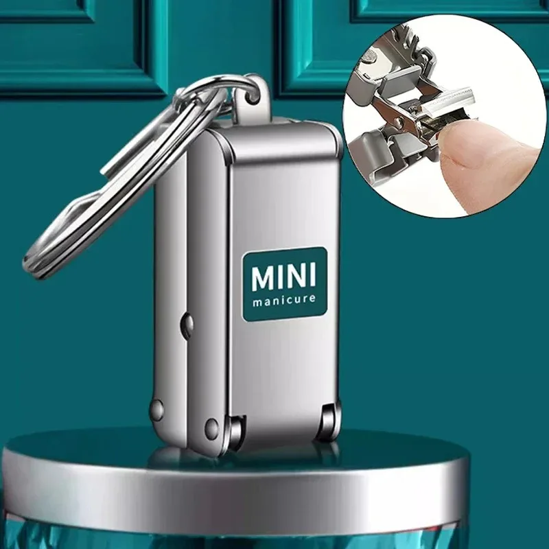 1pc Cute Nail Clippers with Storage Stainless Steel Compact & Portable Nail Trimmer with Blade Angle Durable M