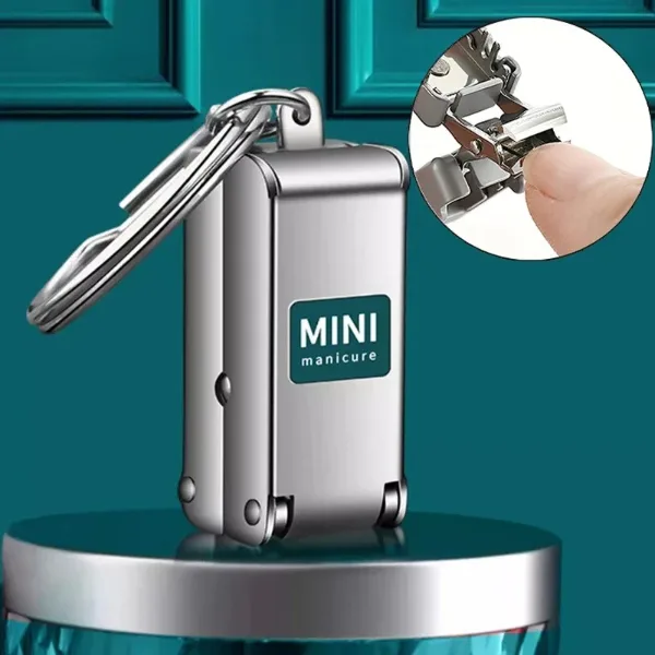 1pc Cute Nail Clippers with Storage Stainless Steel Compact & Portable Nail Trimmer with Blade Angle Durable M