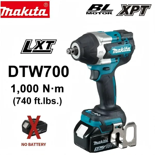 Makita DTW700 18V Brushless Impact Wrench Cordless Drill Tool High Torque 700N.m for Auto Repair Truck Tire Removal