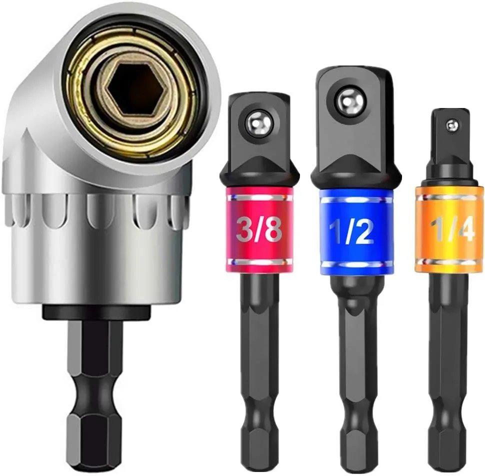Impact Grade 105 Degree Angle Socket Adapter Power Hand Tool Part Driver Extension Set Screwdriver Holder Dril