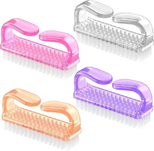 Larbois Handle Grip Nail Brush, Nail Brushes Hand Fingernail Brush Cleaner Scrubbing Kit Pedicure for Toes and