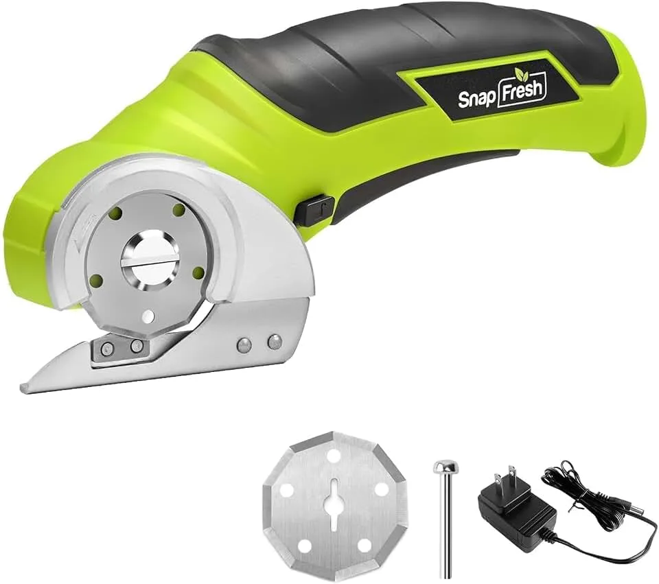 SnapFresh Cordless Electric Scissors, 4V Electric Mini Box Cutter, Carpet & Cardboard Cutter Tool with a Repla